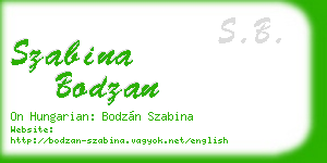 szabina bodzan business card