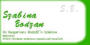 szabina bodzan business card